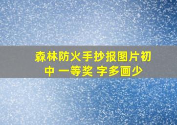 森林防火手抄报图片初中 一等奖 字多画少